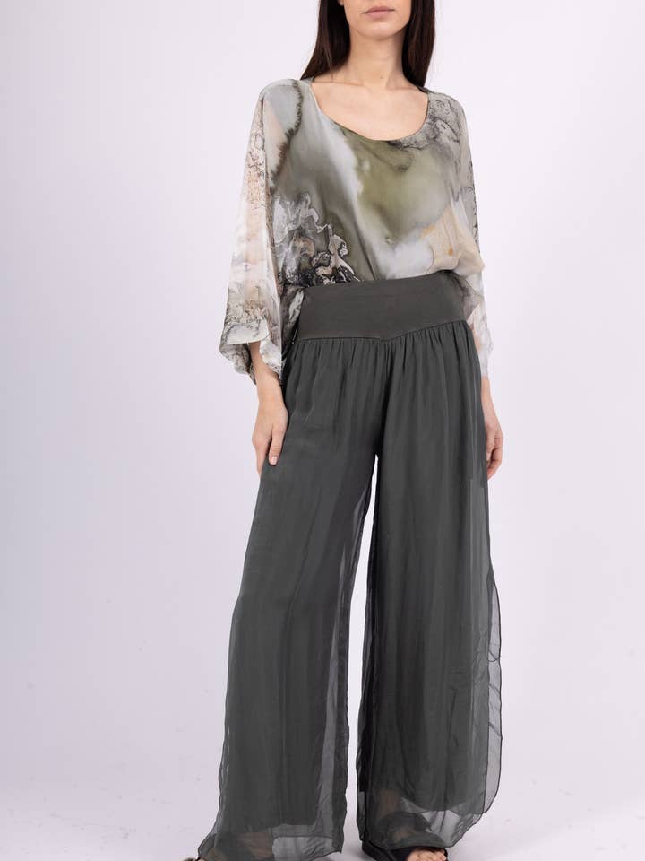 Shyloh - Wholesale Pants - Women's - Silk pants open on the sides at the bottom 20464