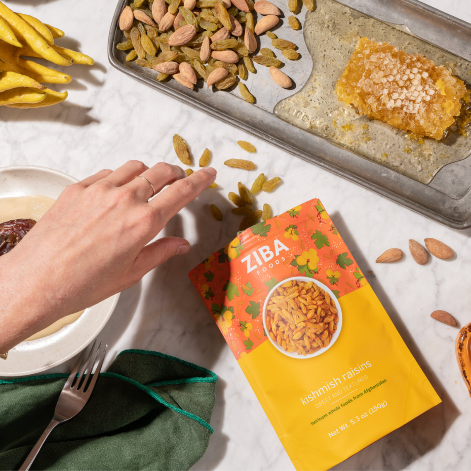 Ziba Foods – Engroshandel Tørret/dehydreret frugt – Kishmish rosiner single-serve snack, vegansk 1 oz8