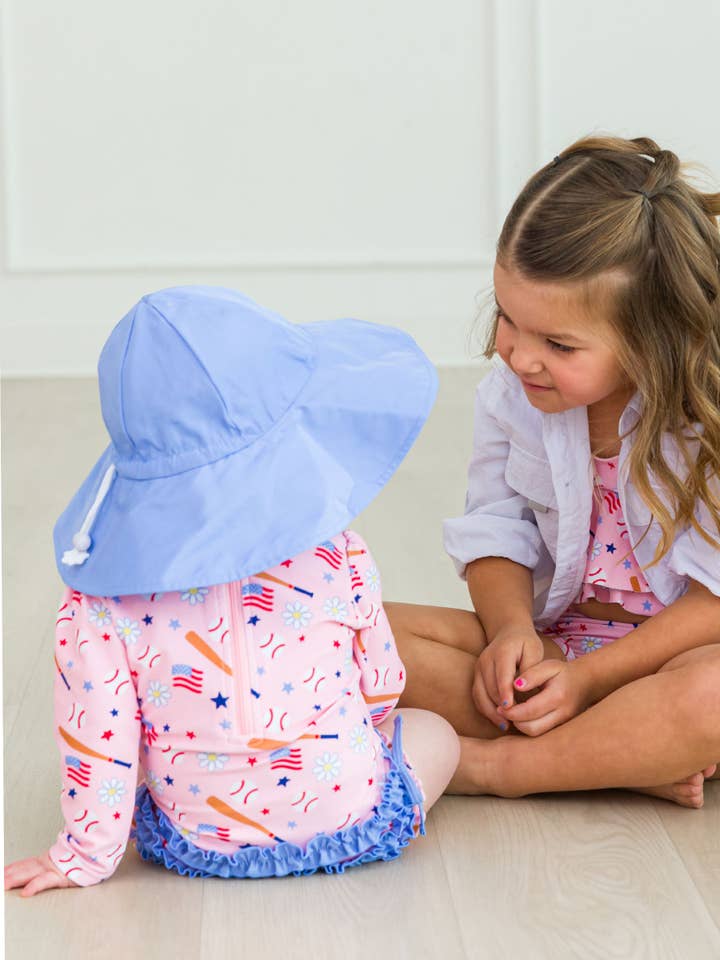 Rosa Costume da bagno intero con maniche lunghe e volant posteriori firmati per bambine, rosa, da baseball. in vendita all'ingrosso su Faire3