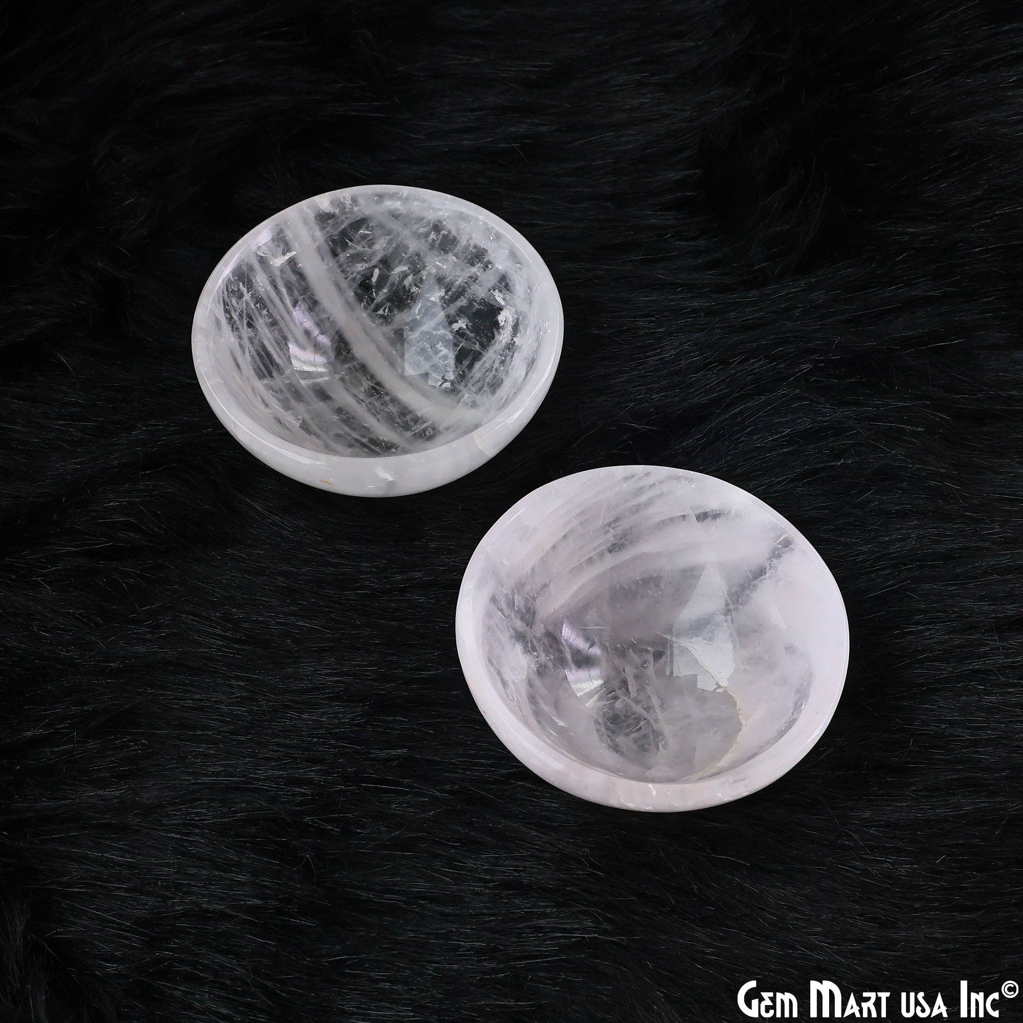 GemMartUSA – wholesale Decorative plate/dish/bowl – Natural Rose Quartz Mini Carved Gemstone Bowl Cup 2 inch7