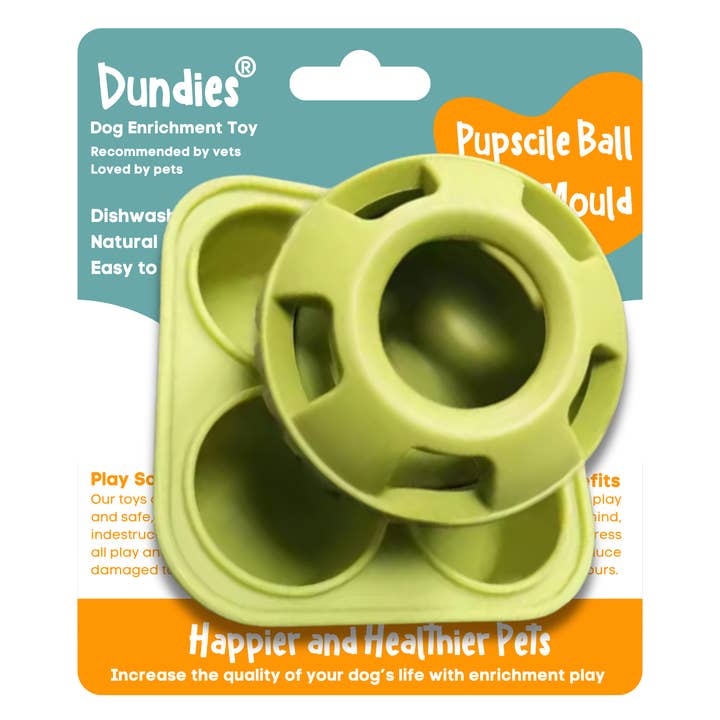 Dundies Pupsicle Ball and Mould Dog Enrichment Toy - Green for wholesale by Dundies