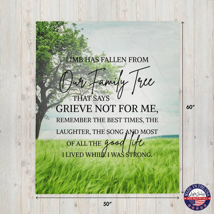 LifeSong Milestones - Wholesale Throw Blanket - Condolence Nature's Memorial Blanket: A Limb Has Fallen