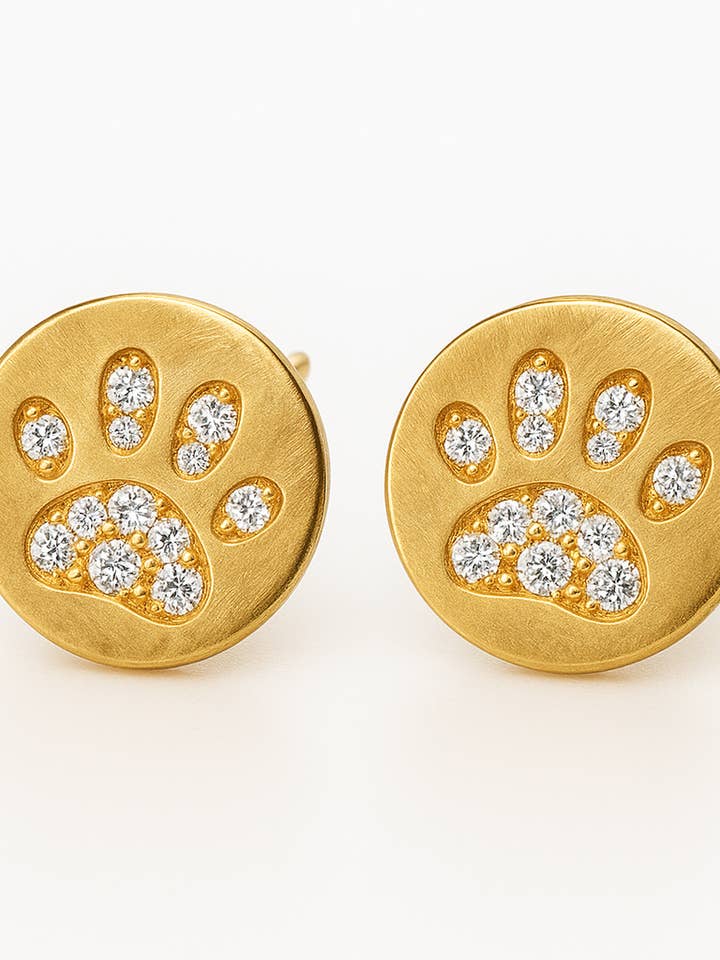 BOUCLES D'OREILLES CLOU PATTE - COLLECTION AMOUR DES ANIMAUX pour la vente par Creative Brazil