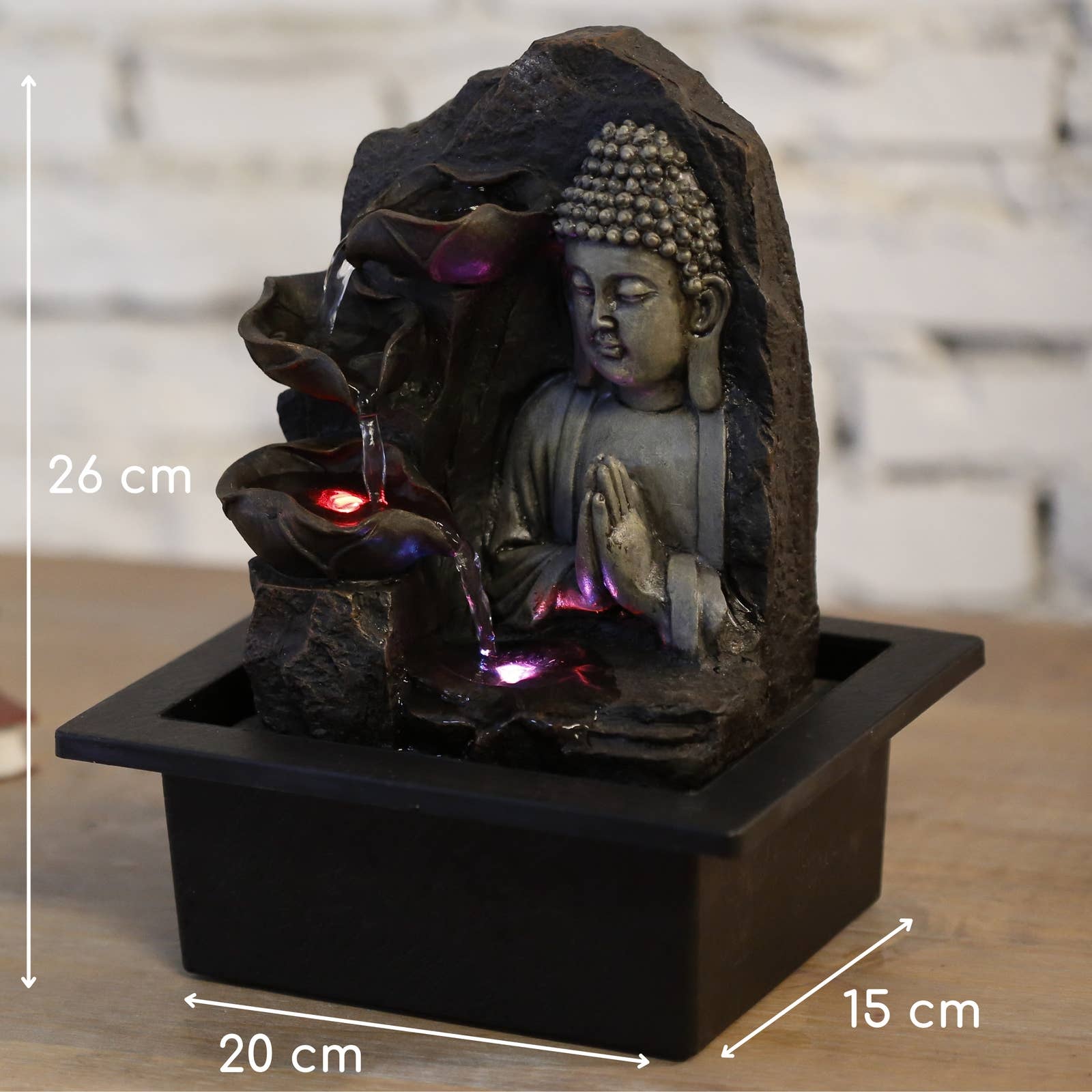 Zen'Arôme – Ornamento por atacado – Fonte Buddha Spiritualidade - Atmosfera Zen com Luzes LED3
