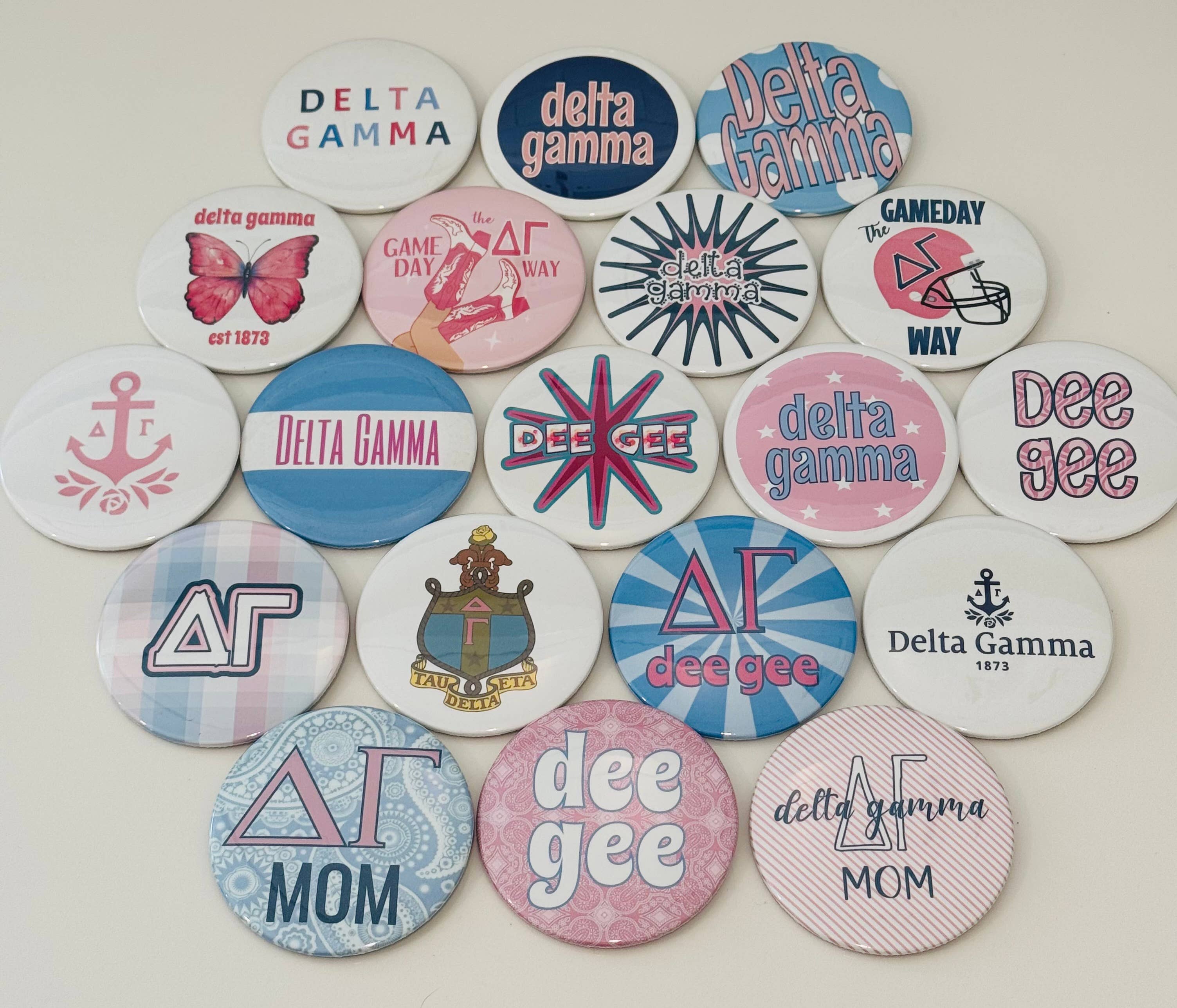 Buttongirl99 - Wholesale Lapel Pin/Button - Delta Gamma 3" Buttons0