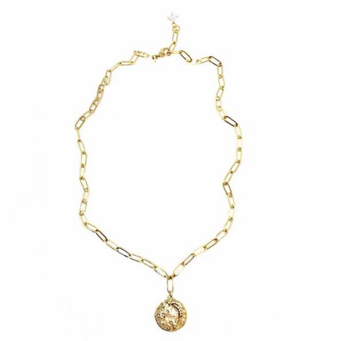 B.BéNI® Christian & Jewish Jewelry – Engroshandel Halskæde med vedhæng – Stjerner og månen vedhæng på trukket kabel Link halskæde1