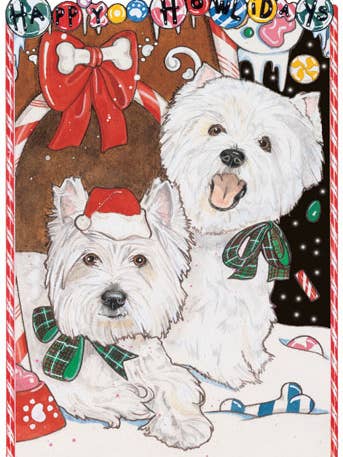 West Highland Terrier Westies Christmas Cards Pack of 10 for wholesale by Pipsqueak Productions