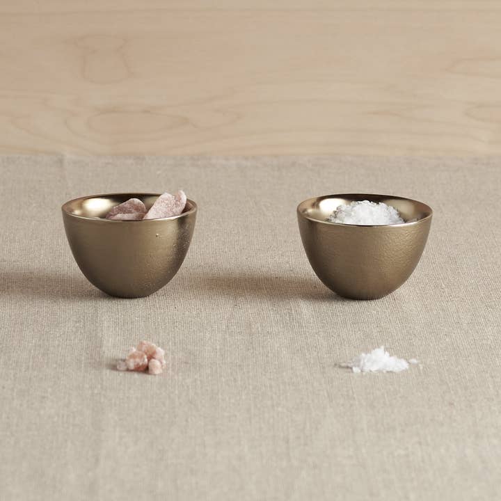 The Collective – wholesale Condiment/dip bowl – Stinson Antique Brass Pinch Bowls - Set of 2