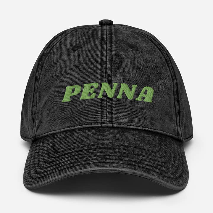 Penna - Svart Wash Vintage bomullstwill keps för wholesale av Julie Annette Studios