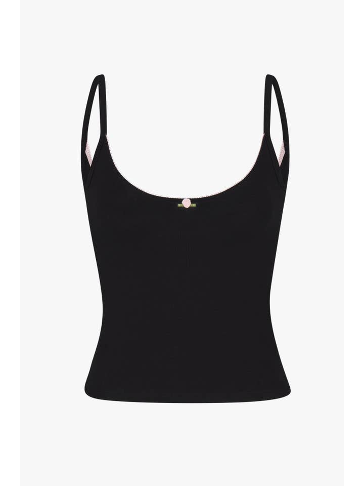 SCOOP BACK CAMI IN ONYX/BABY PINK for wholesale on Faire