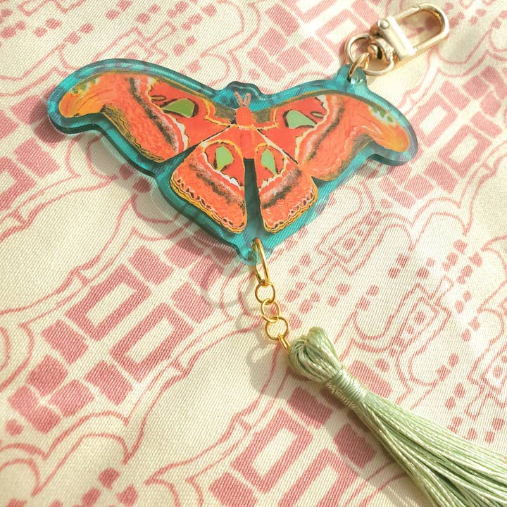 Orange Butterfly Keychain for wholesale by Lou's Hues