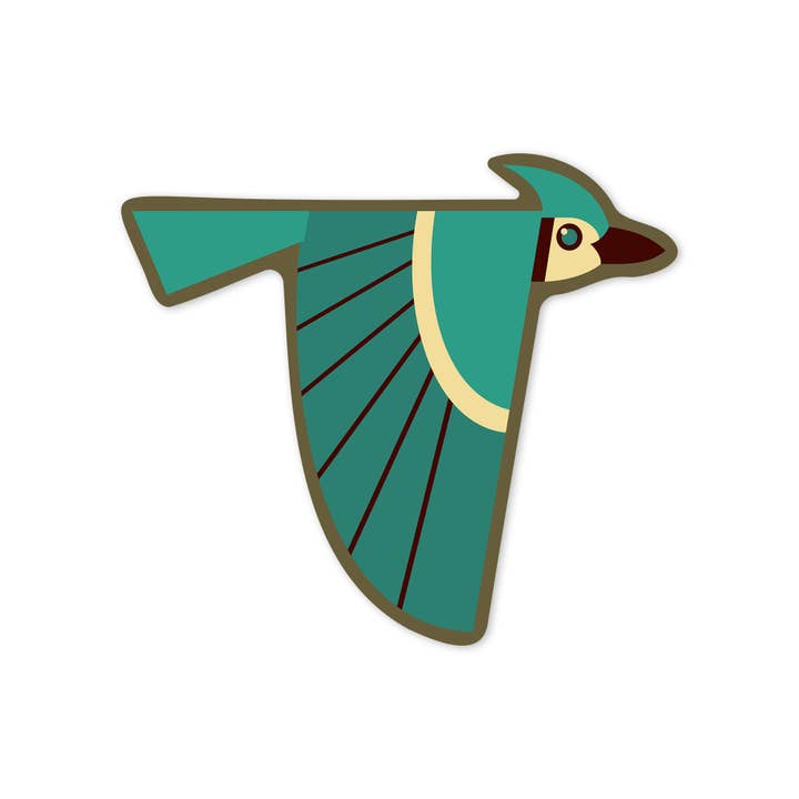 PEGATINA Blue Jay, geométrica para venta al por mayor de Lantern Press