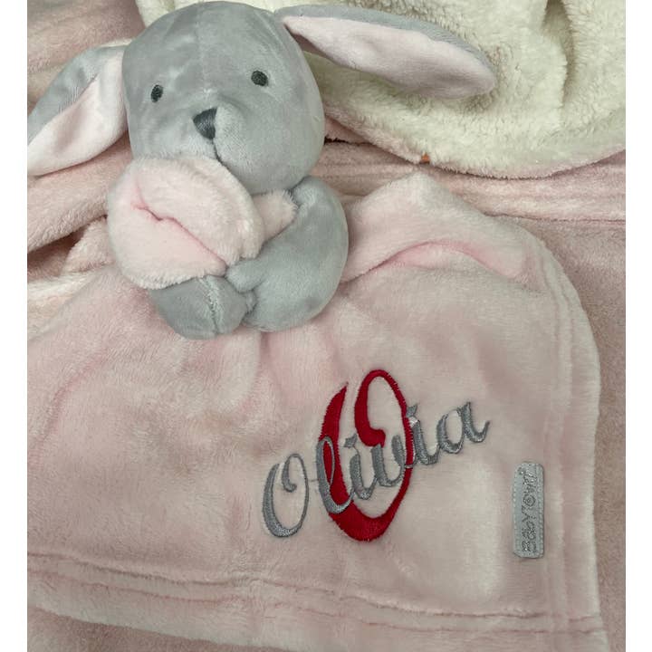 Piumino Big Initial Bunny personalizzato per neonati per la vendita all'ingrosso da parte di Lulabay