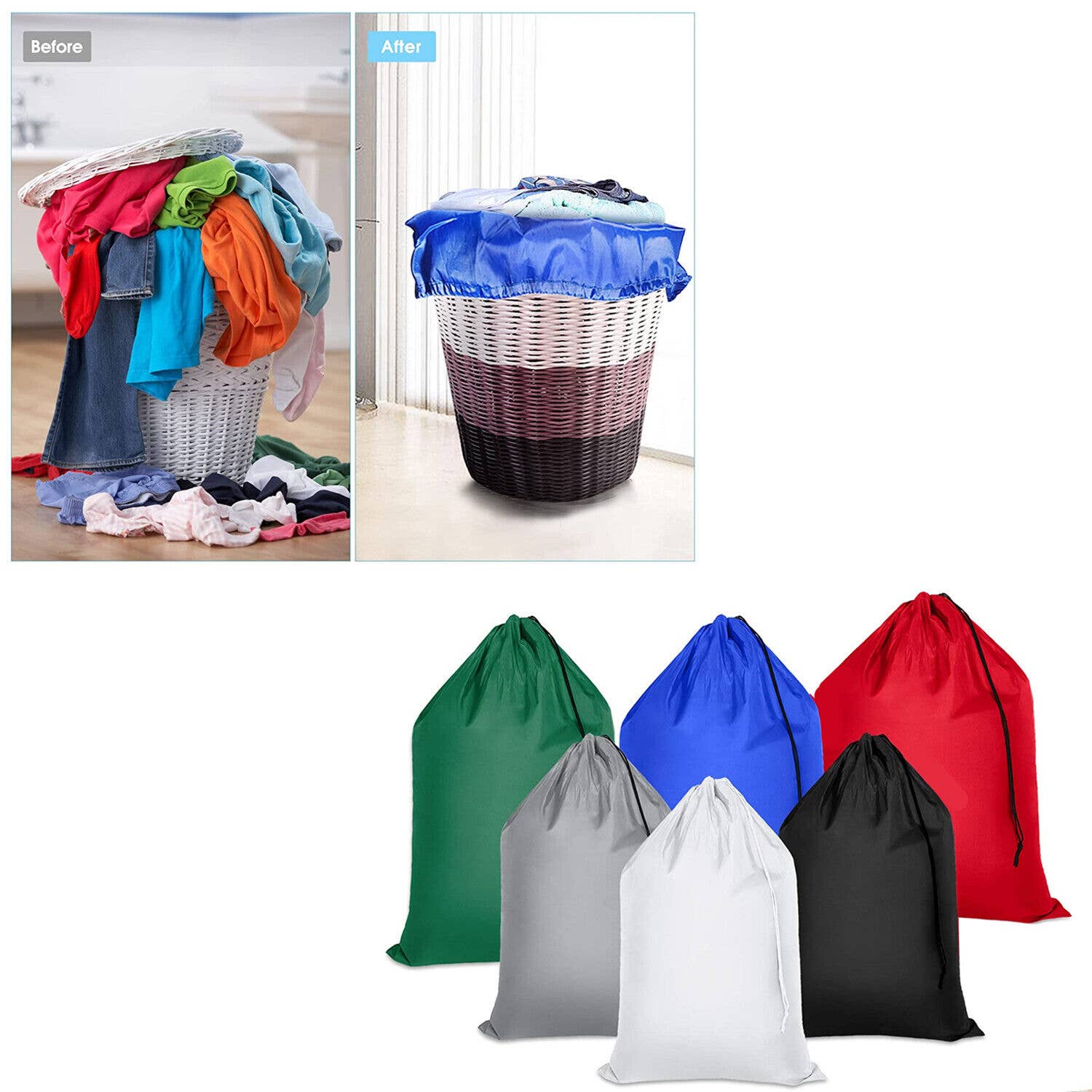 Tsyware - Wholesale Laundry Bag - Extra Large 29" X 40" Nylon Washable Laundry Bag Hamper 6