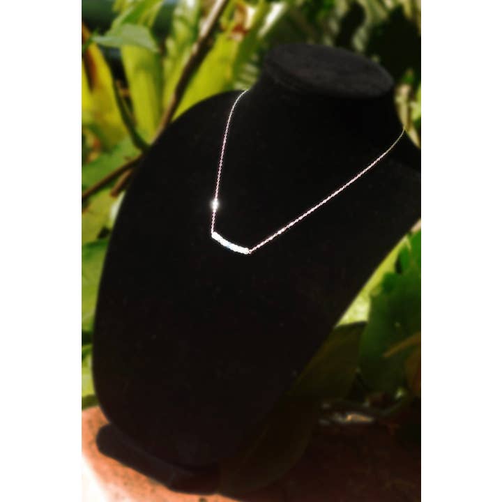 Sparkling Gemstone row necklaces with your choice gemstones! for wholesale by Treehouse Jewelry Hawaii