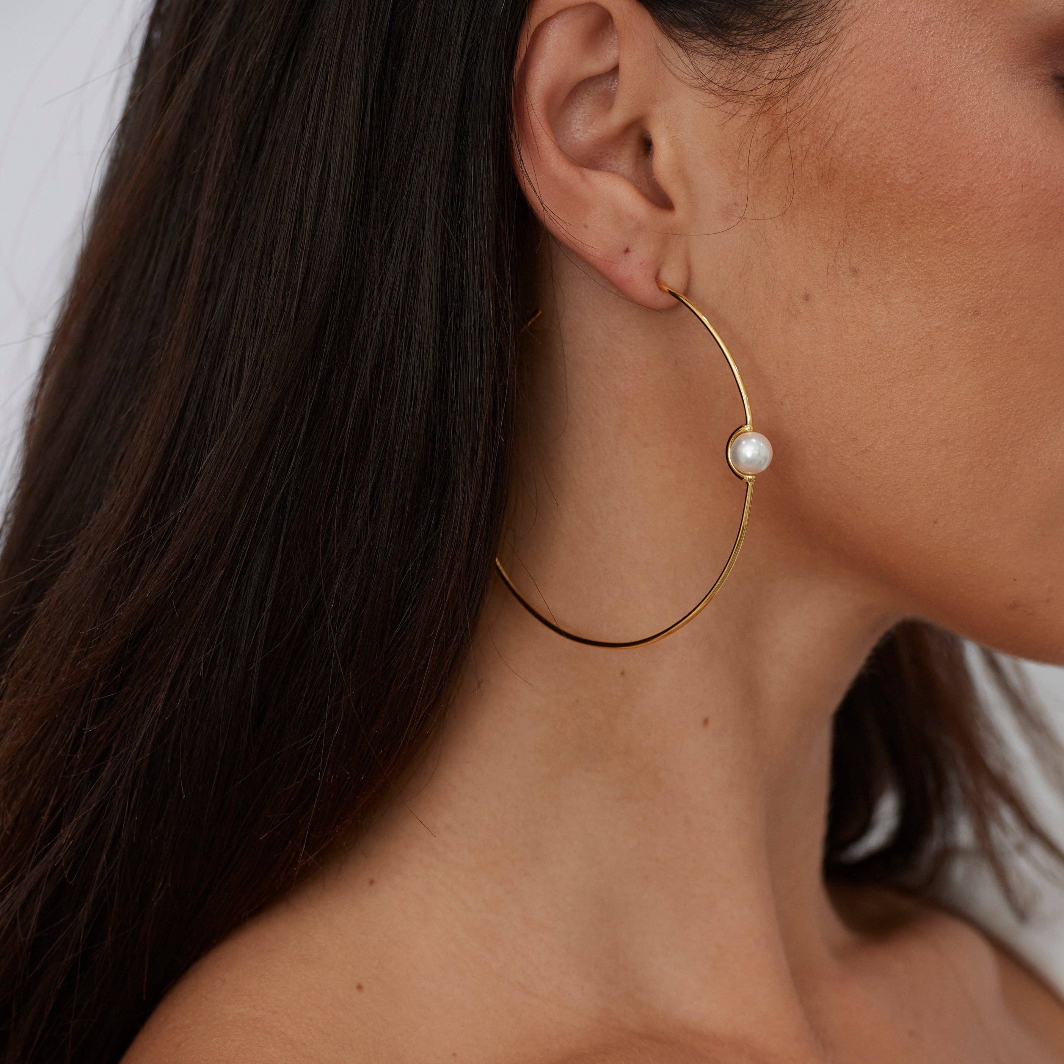 Sahira Jewelry Design - Wholesale Hoop Earrings - Belize Pearl Hoop2