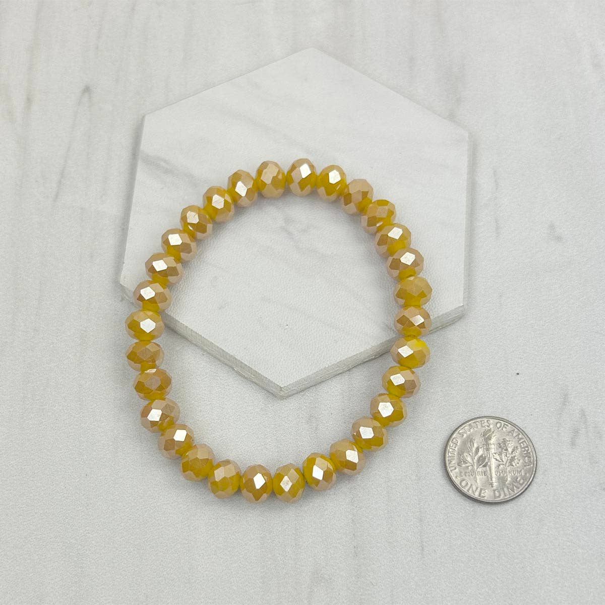 Western Elite Jewelry – Engroshandel Perlearmbånd – BR240713-19 Lasergrøn ansigtsskårne krystalperler strækarmbånd4