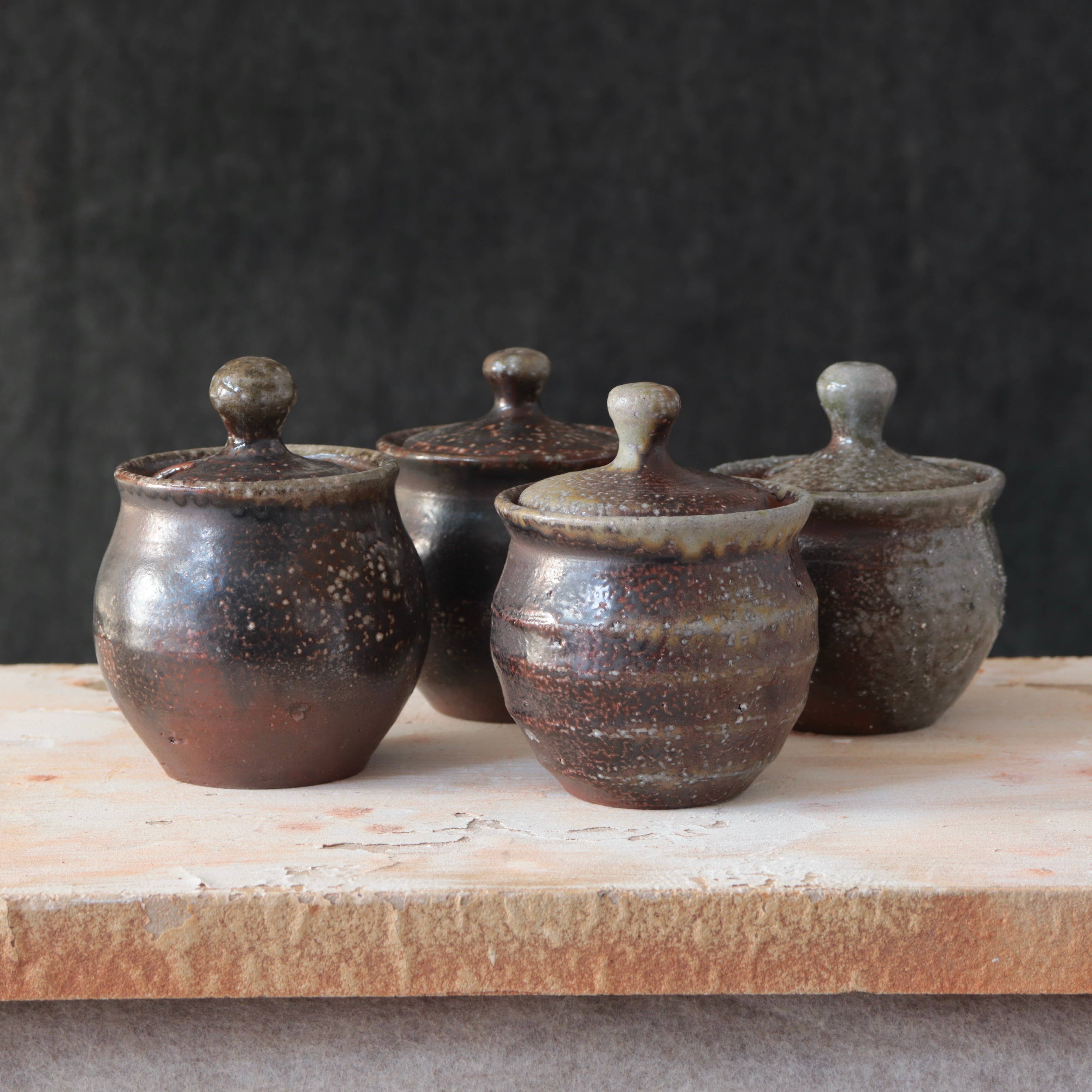 Matt Fishman Pottery - Wholesale Jar - Soda-Fired Sugar Jars Dark Surface Round4