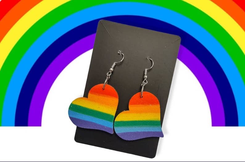 Eclectic Judaica - Wholesale Dangle Earrings - Wooden Rainbow Earrings 0