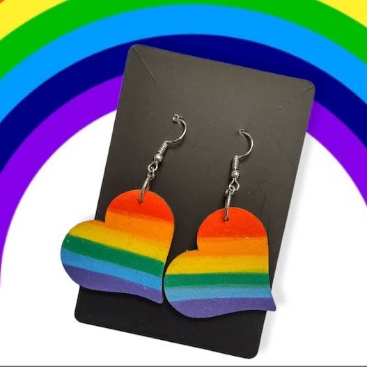 Eclectic Judaica - Wholesale Dangle Earrings - Wooden Rainbow Earrings