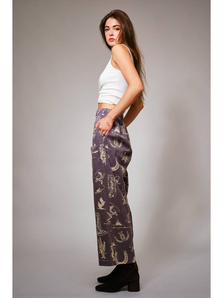 Blue B - Wholesale Pants – Women's - 36942P - Western Motif Wide Leg Pants5