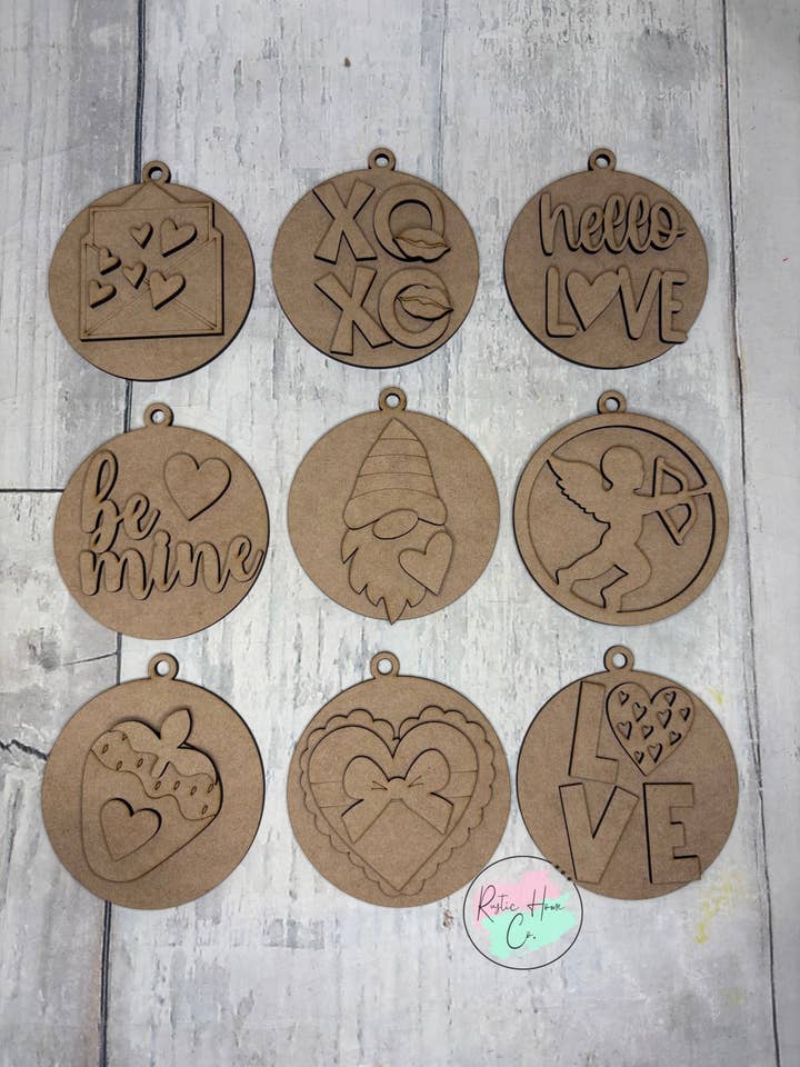 Valentine ornaments diy craft kit for wholesale by Rustic Home Co LLC
