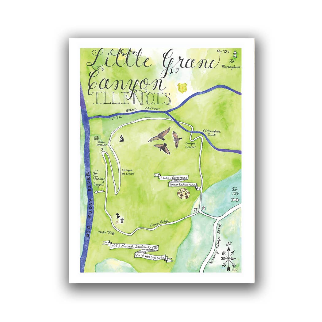 Emily Drew Yates Art & Illustration - Wholesale Postcard - Postcards - Watercolor Calligraphy Maps - 31 Maps20