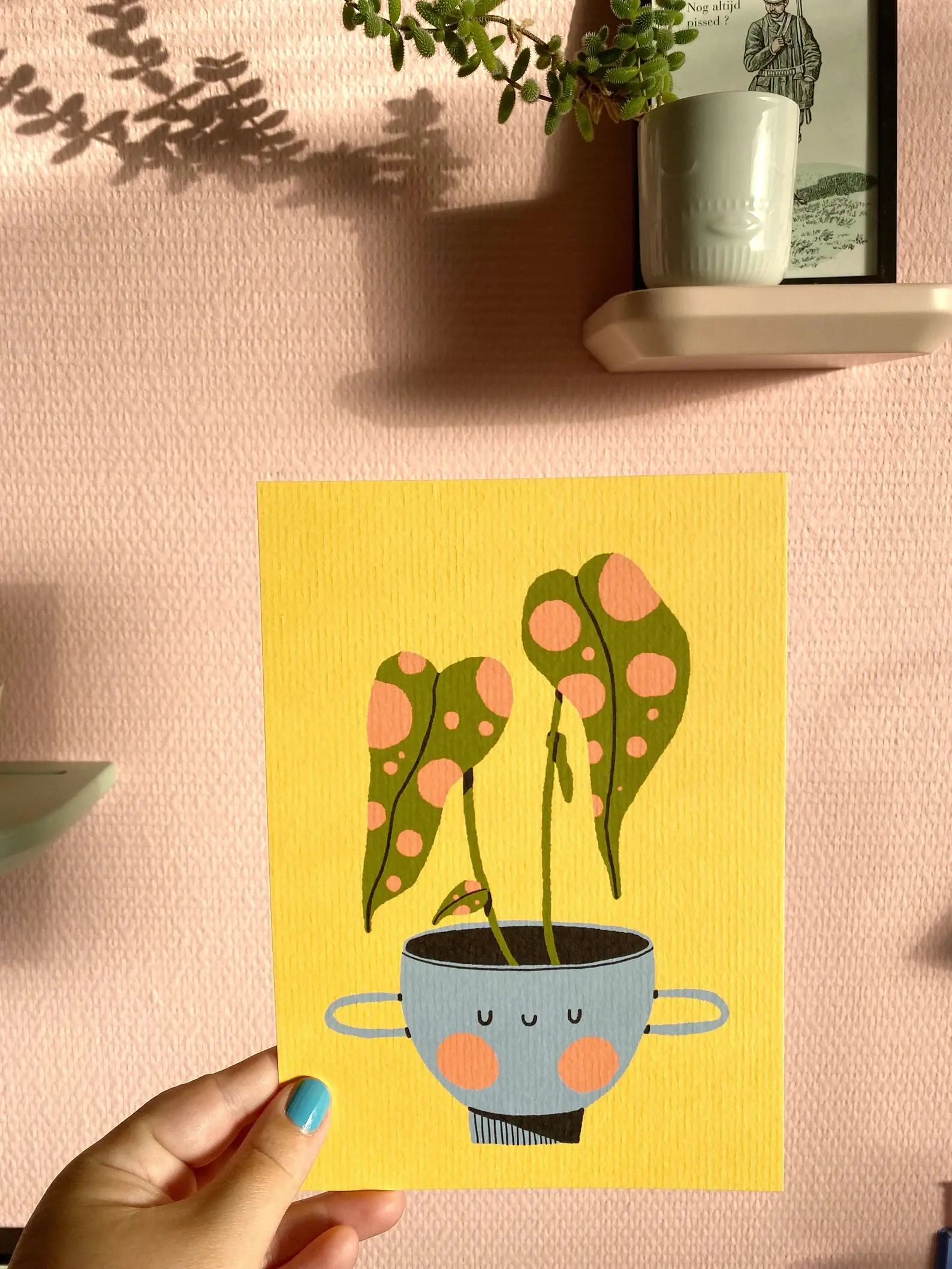 Bloemkolie - Wholesale Art Print - Polkadot plant A5 print / botanical illustration poster1