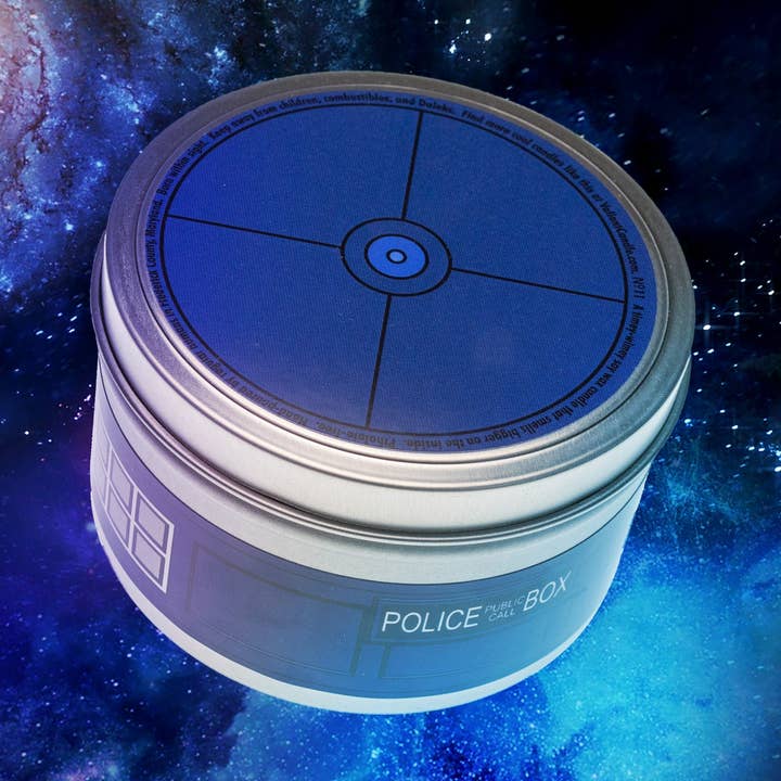 Valiant Candle - Wholesale Jar/Filled Candle - TARDIS Candle2
