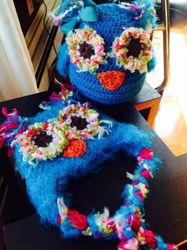 Paloma The Owl Crochet Hat for wholesale by Mad Hatter Farm