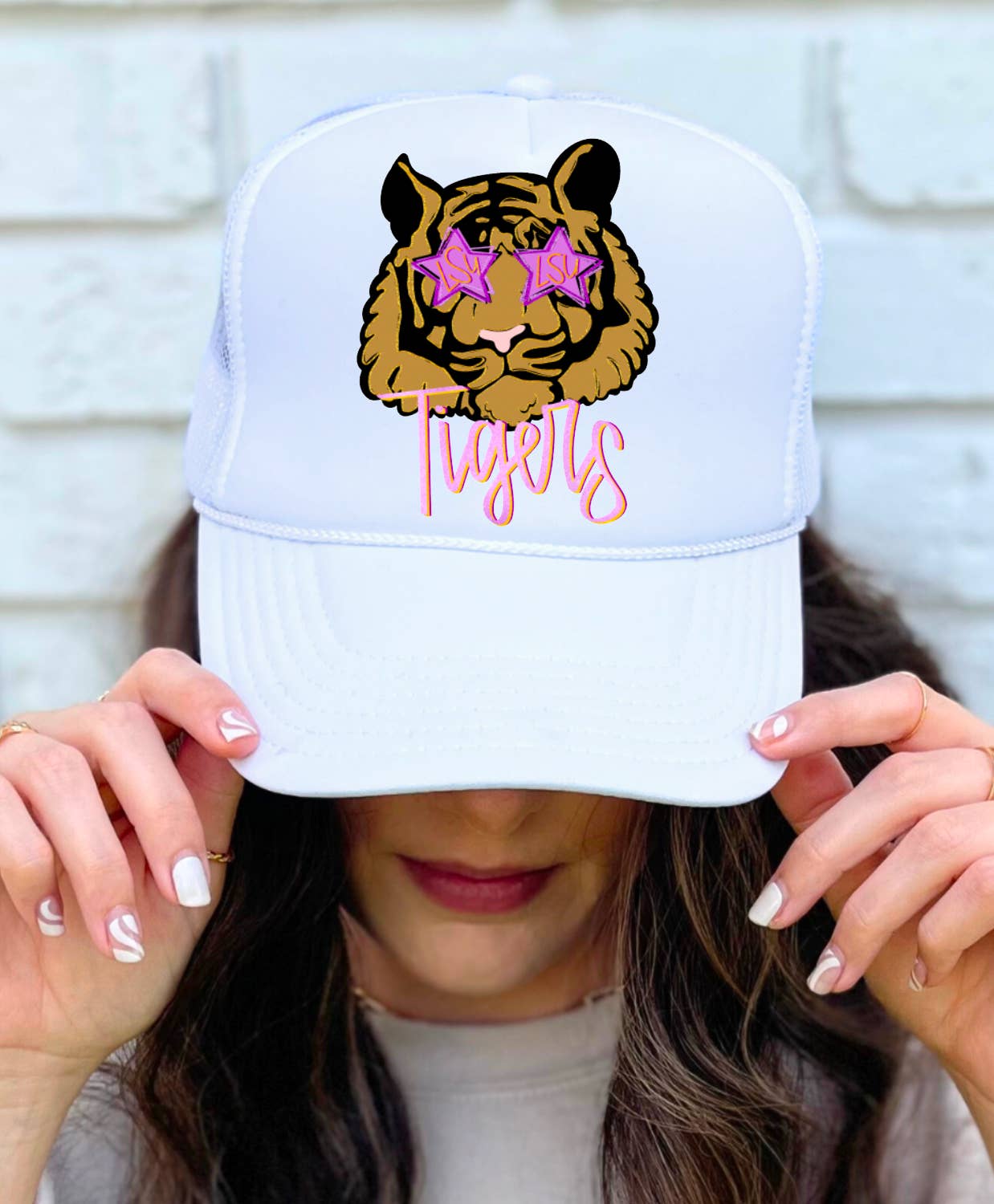 Gia Gifts Boutique - Wholesale Trucker Hat - Women's - Game Day Preppy LSU Tigers Trucker Hat | Football | LSU