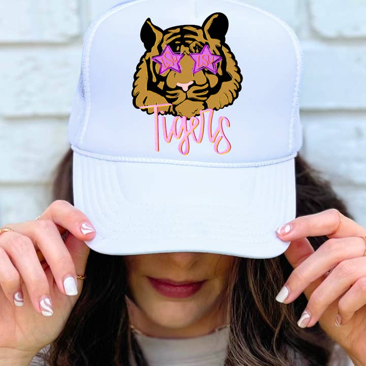 Gia Gifts Boutique - Wholesale Trucker Hat - Women's - Game Day Preppy LSU Tigers Trucker Hat | Football | LSU0