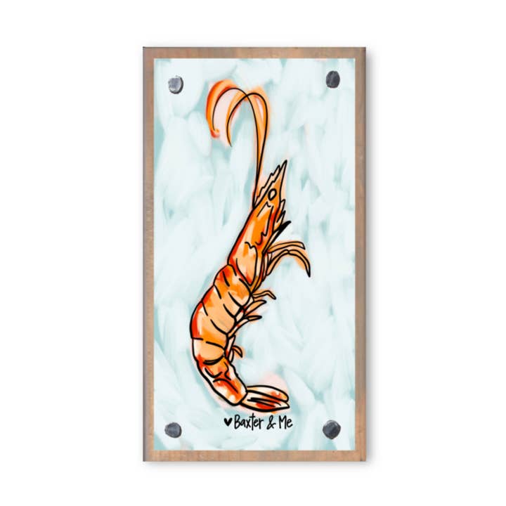 Shrimp Driftwood Happy Block for wholesale by Baxter & Me