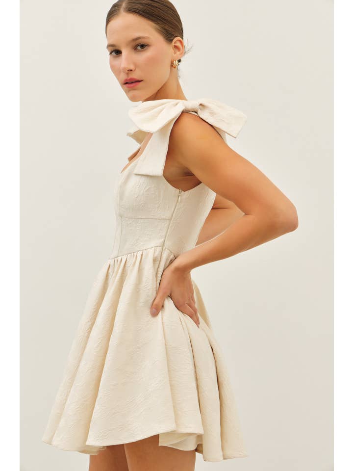 idem ditto - Wholesale Dress - Women's - LOVELY TEXTURED FLARE MINI DRESS WITH BOW STRAPS20