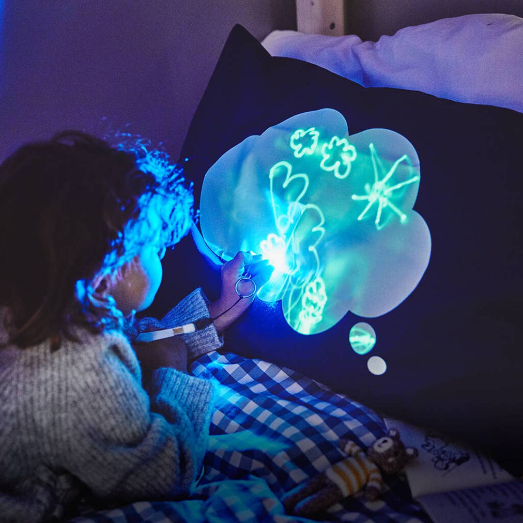 Illuminated Apparel – Fronha de cama/decorativa - Crianças e bebés por atacado – Fronha para dormir Glow Sketch - Dream Cloud
