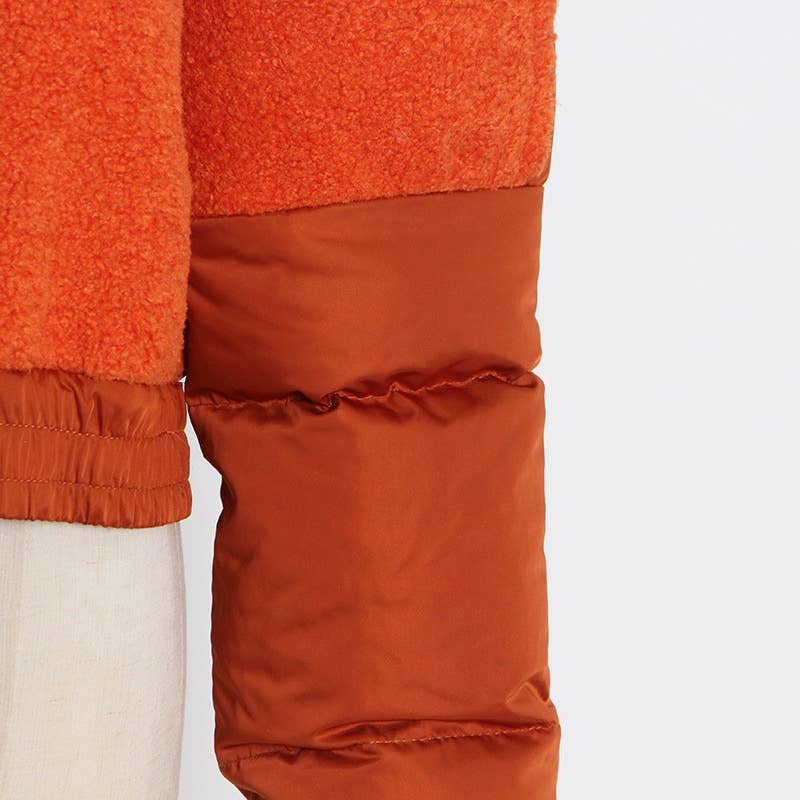 Alaranjado Jaqueta Puffer com Pelúcia e Ombreiras Feminina JK004 para venda a revendedores na Faire15