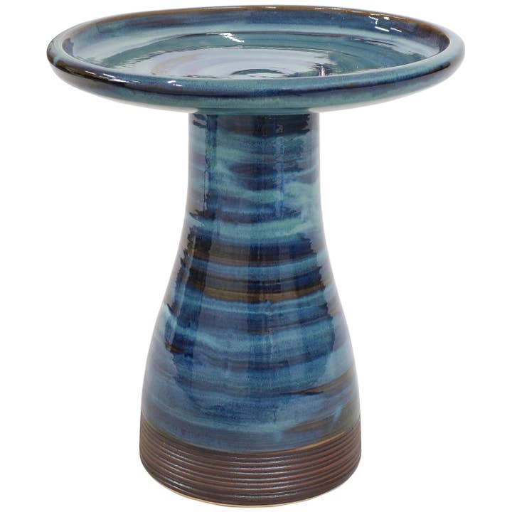 Sunnydaze Decor - Wholesale Bird Bath - Duo-Tone Glazed Ceramic Bird Bath - 20.5 in - Galaxy Blue