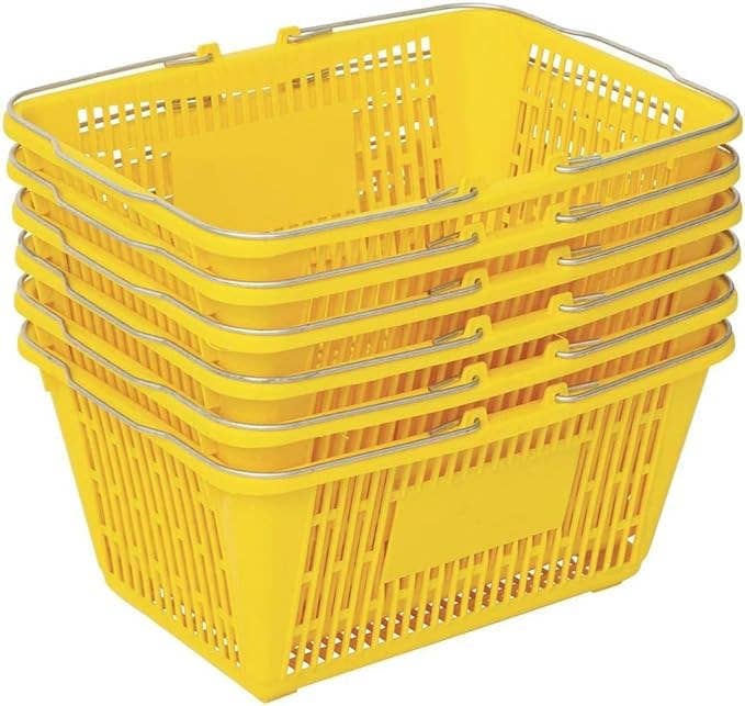 Only Hangers - Wholesale Grocery/Shopping Bag - Only Hangers Shopping Basket (Set of 5) Durable Plastic with Metal Handles3