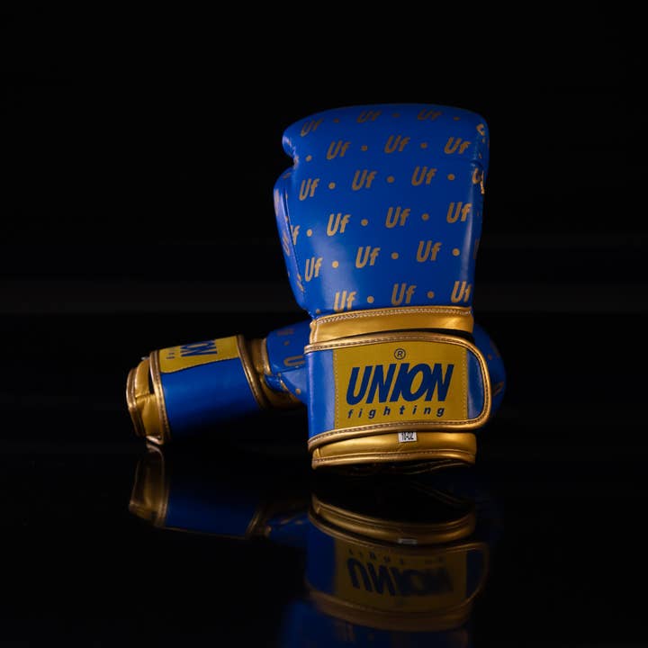 UNION fighting – wholesale Sporttillbehör – Limited Edition UNION kämpar blå och guld boxningshandskar
