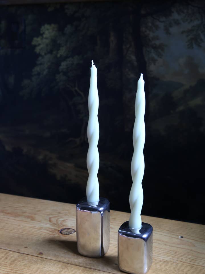 Twisted Taper Candles - Grey for wholesale by This&That