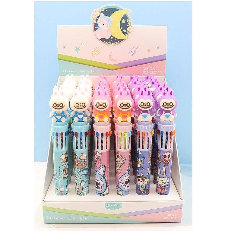Diacly – wholesale Pen & pencil holder – 36pk Funny Monster Top Multi Color Ball Point Pen1