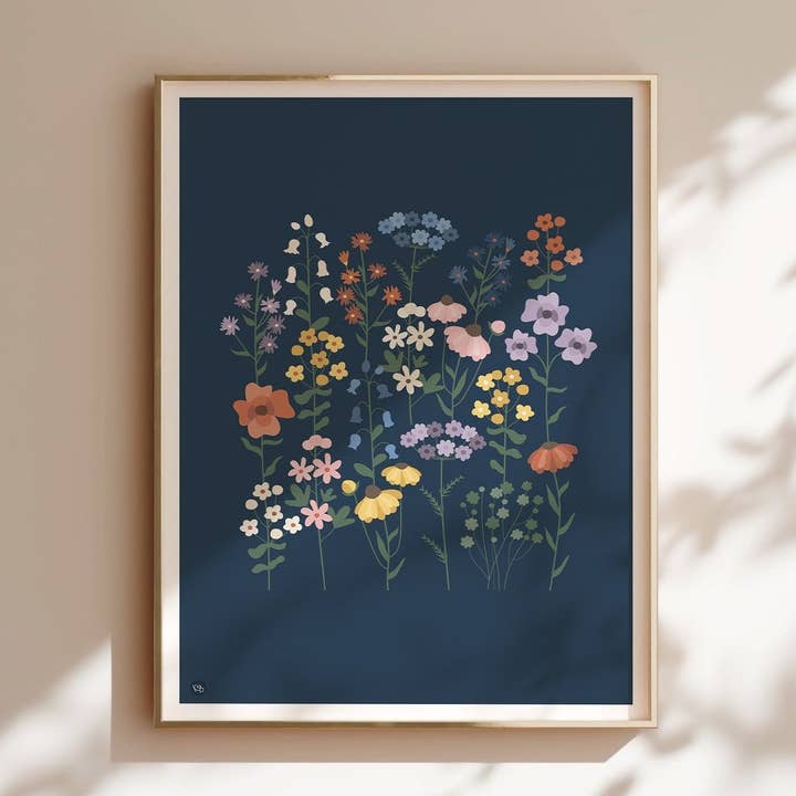Wildflower Art Print - Garden Decor - Minimalist & Cute for wholesale by Katiebird Prints