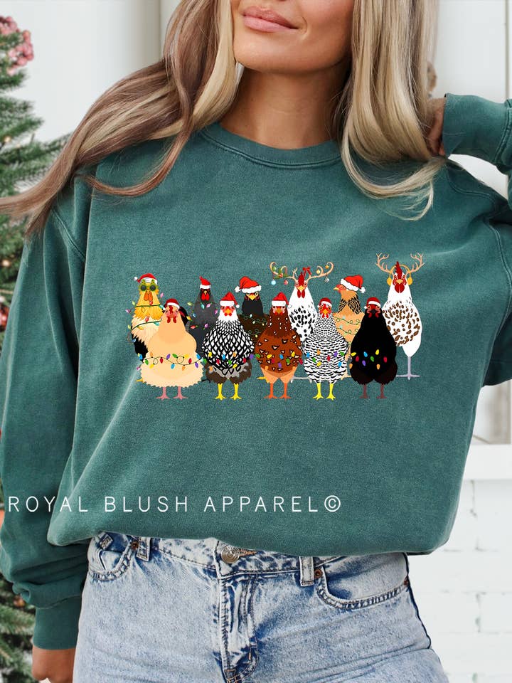 Chicken Santas Full Colour Transfer for wholesale by RBA Transfers