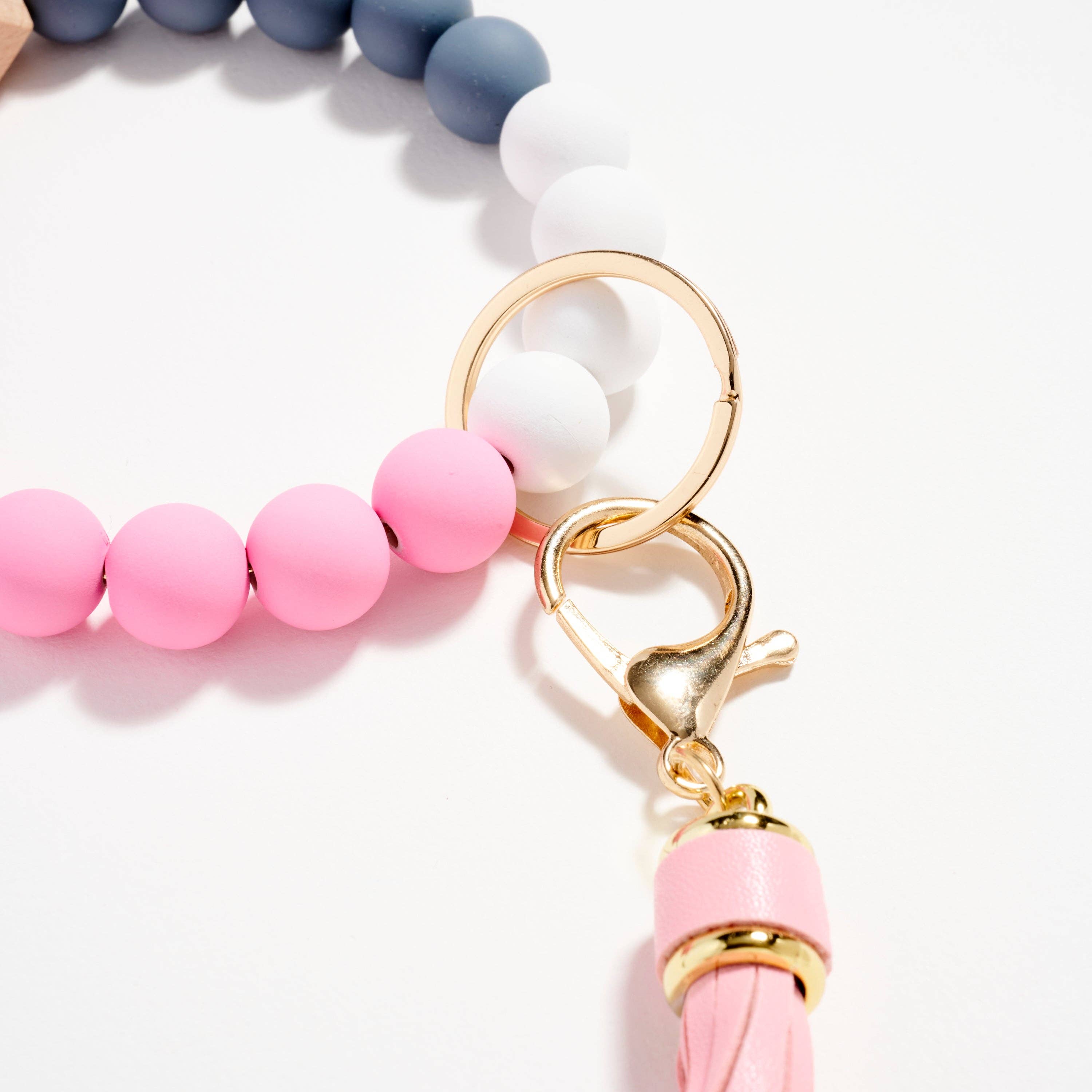 Frem – wholesale Keychain bracelet – Beaded Bracelet Keychain with Tassel – Silicone Bead Wristlet Key Ring12