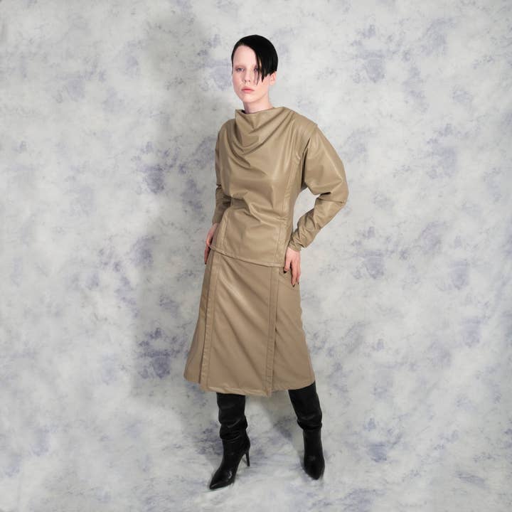 Riona Treacy - Wholesale Skirt - Women's - Vegan Leather Kilt Skirt