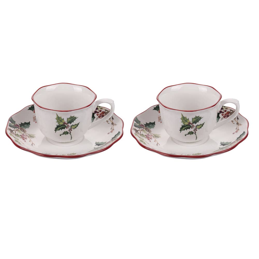 VdE Tivoli 1996 - Wholesale Drinking Glass/Cup - VINTAGE XMAS SET 2 CUPS 100ML WITH SAUCER0