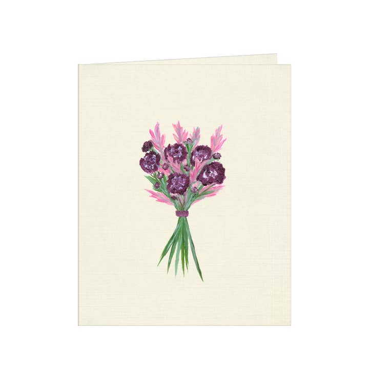 Burgundy Bouquet Greeting Card for wholesale by Line Street Studio