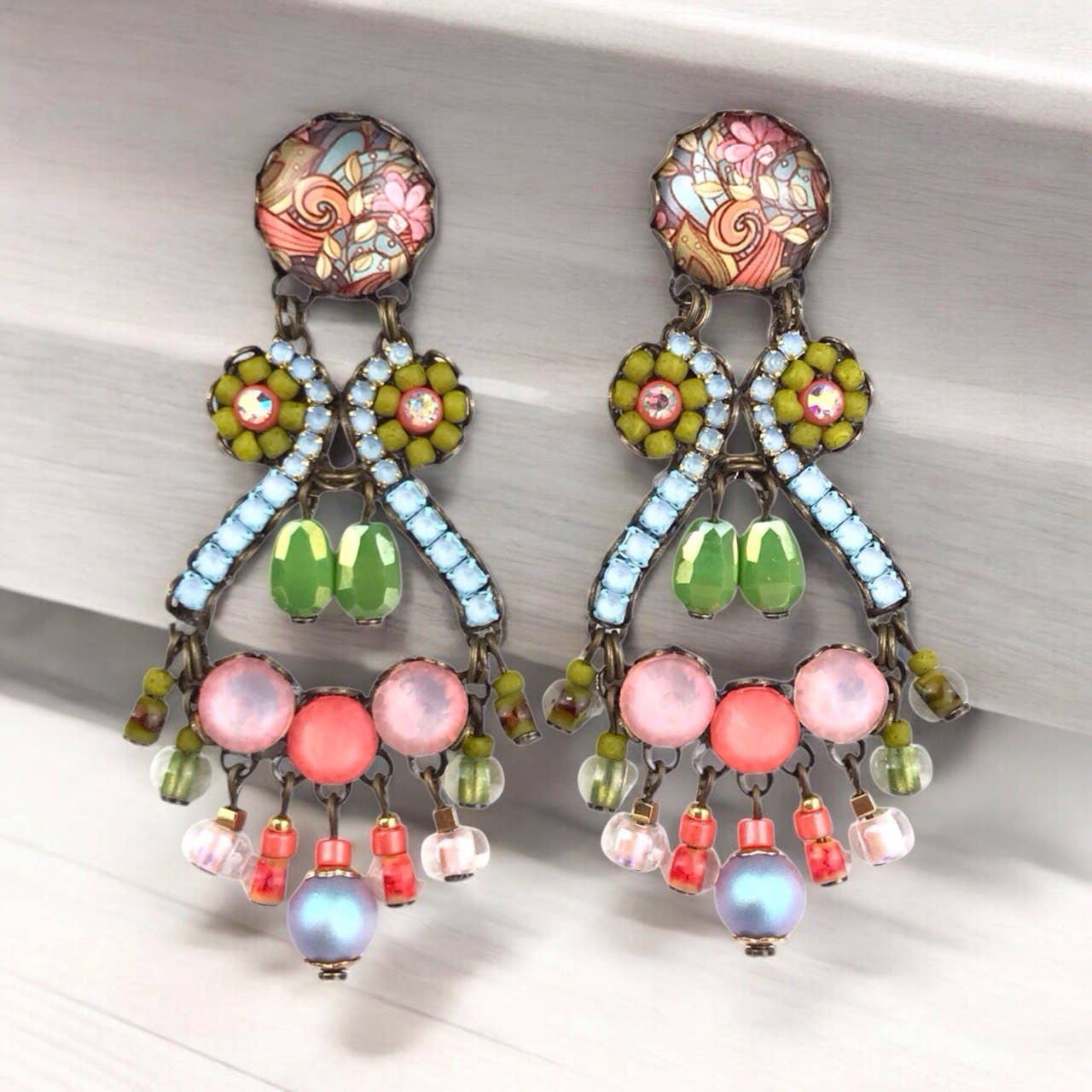 melizijewelry - Wholesale Dangle Earrings - Handmade crystal earrings Mandarina4