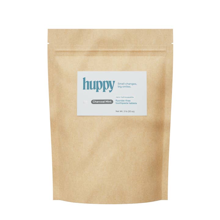 Fluoride-Free Toothpaste Tablets | Bulk 32oz | Charcoal Mint for wholesale by Huppy
