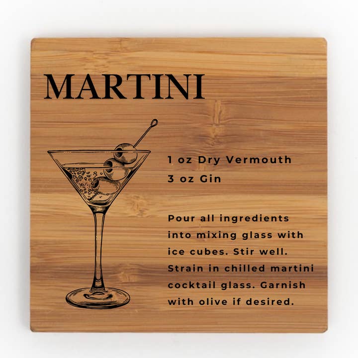Nautically Northern - Wholesale Coasters - Classic Cocktail Recipe Coasters | Wood & Slate Bar Coasters1